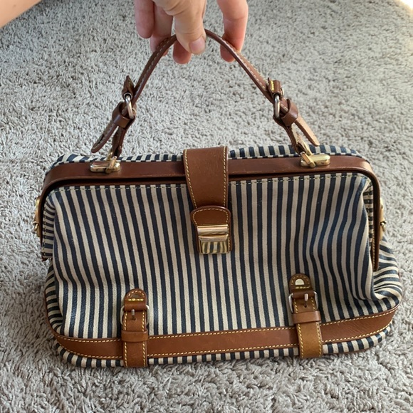 HOLDING HORSES Handbags - Holding Horses, Anthropology leather satchel, striped bag.